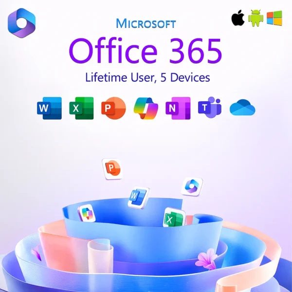 Microsoft Office 365 - Limetime account - 5 devices -
